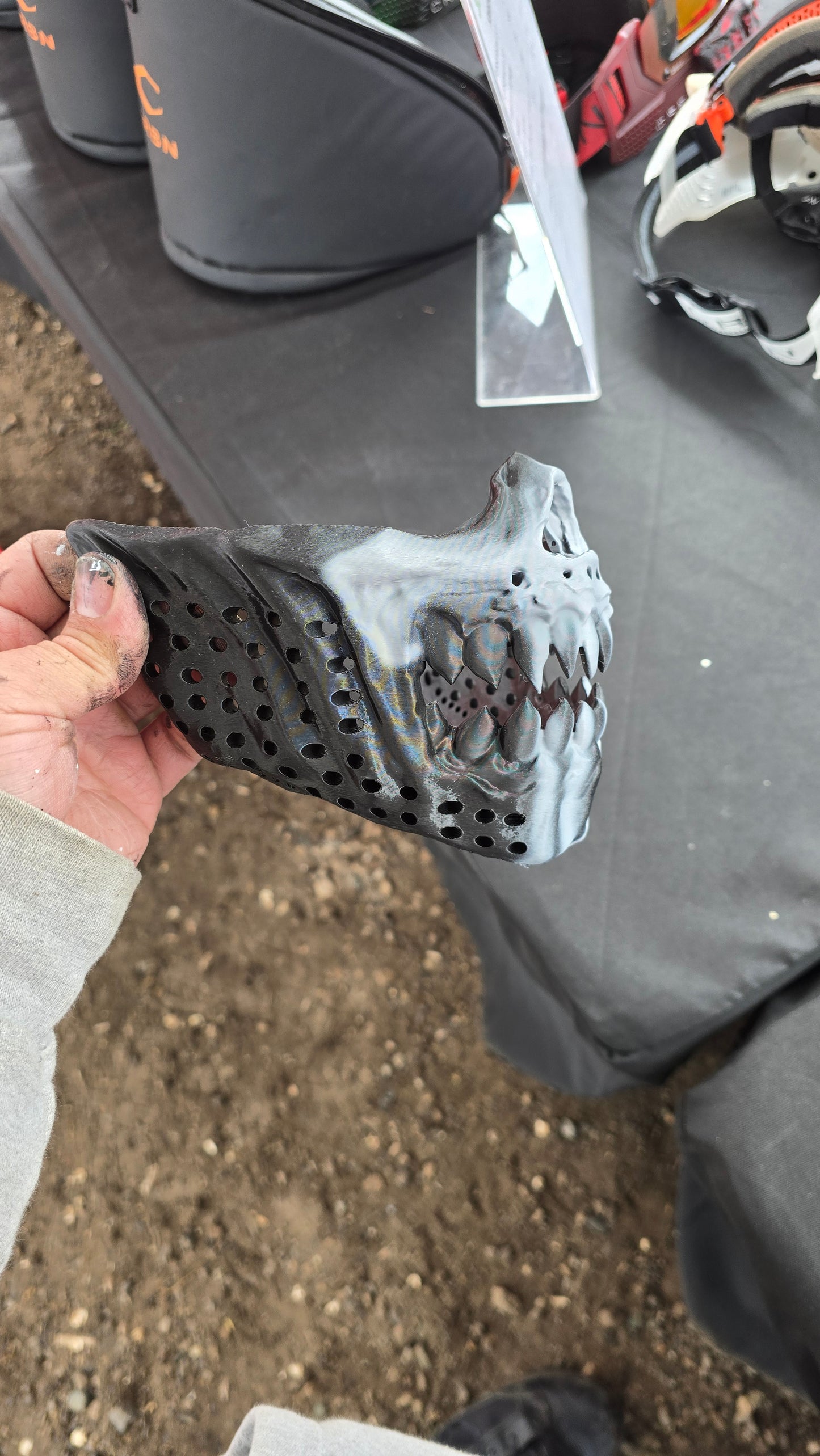Custom Painted ZOMBIE SKULL, Paintball, Airsoft, Cosplay Mask Accessory