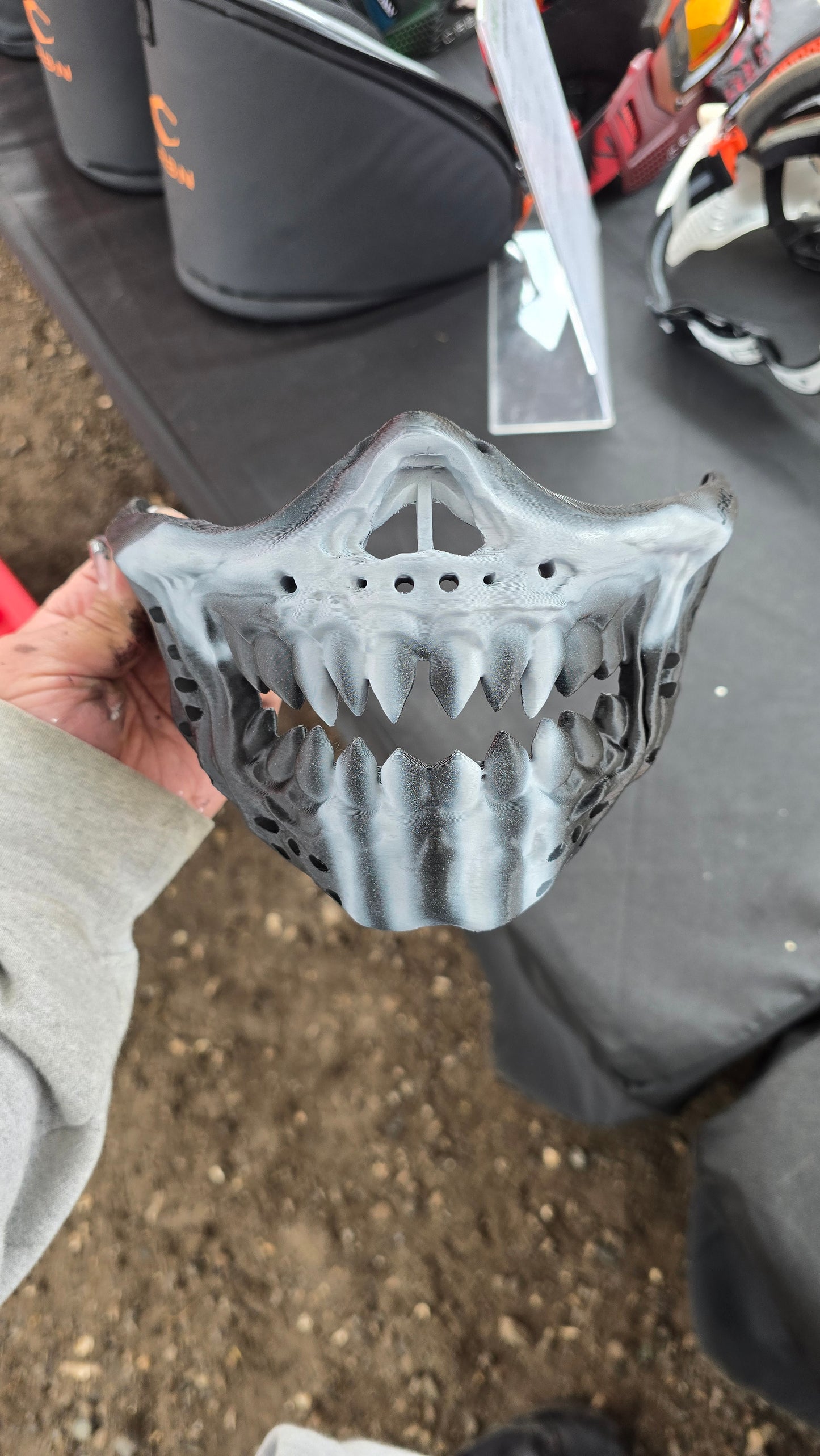 Custom Painted ZOMBIE SKULL, Paintball, Airsoft, Cosplay Mask Accessory