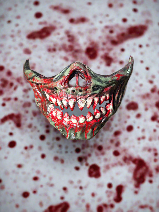 CUSTOM Painted ZOMBIE SKULL, Paintball, Airsoft, Cosplay Mask Accessory
