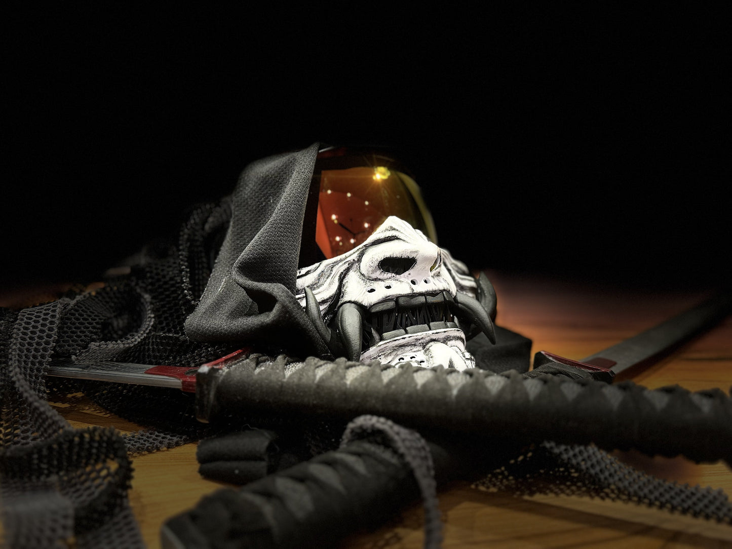 Custom Painted RONIN (Samurai Oni) Paintball, Airsoft, Cosplay Mask Accessory