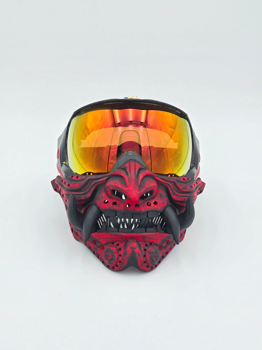CUSTOM Painted RONIN (Samurai Oni) Paintball, Airsoft, Cosplay Mask Accessory